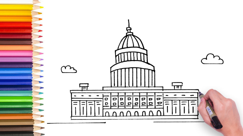 how to draw us capital building